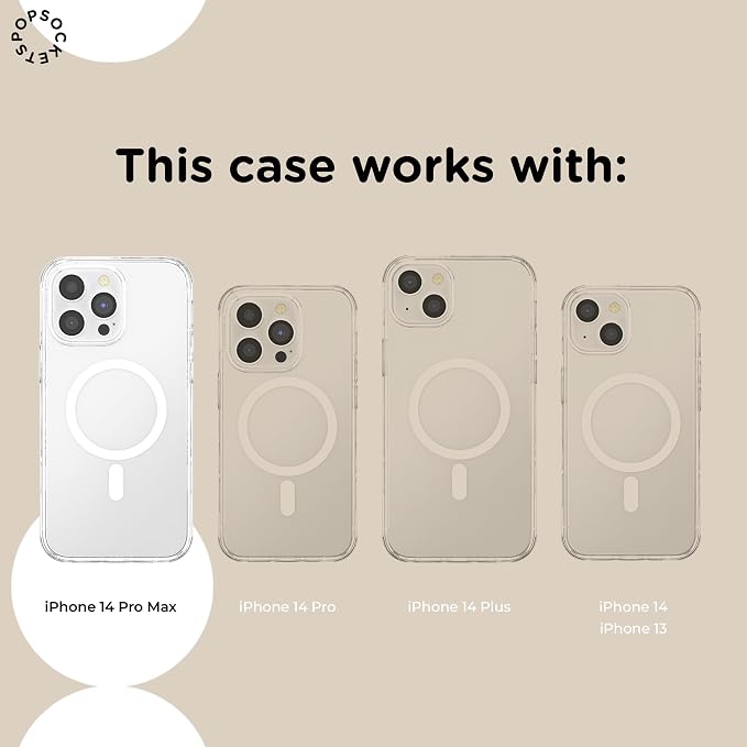 PopSockets iPhone 14 Pro Max Phone Case w/MagSafe- Cottage Tutu Blue | Magnetic, Wireless Charging, Camera & Drop Protection, Light Blue, Baby, Flower, Floral