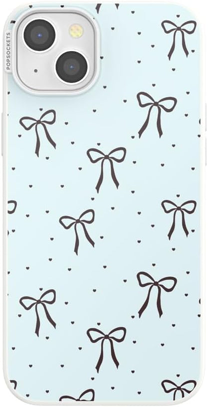 PopSockets iPhone 15 Plus Phone Case with MagSafe- Tiny Bows | Magnetic, Wireless Charging, Camera & Drop Protection, Bow, Phone, Women