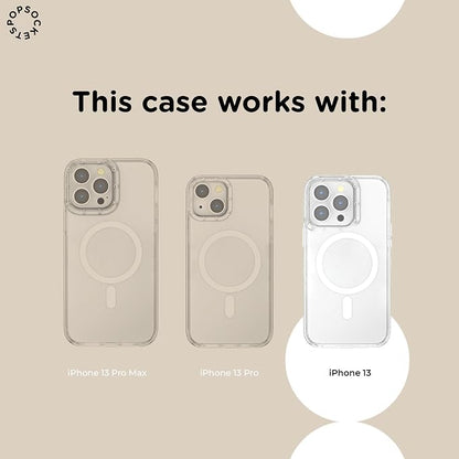 PopSockets iPhone 13 Case Compatible with MagSafe, Phone Case for iPhone 13, Wireless Charging Compatible - Red Shrooms