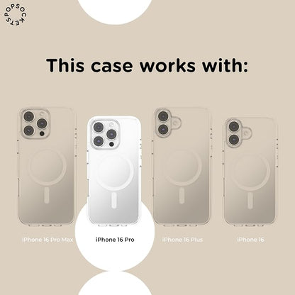 PopSockets iPhone 16 Pro Phone Case with MagSafe- Starstruck | Magnetic, Wireless Charging, Camera & Drop Protection, Electronic Accessories, For iPad/Kindle/iPhone/Android