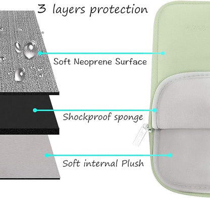MOSISO Laptop Case 15 inch, 15 inch Laptop Sleeve Bag Compatible with MacBook Air 15 M4 A3241 M3 A3114 M2 A2941 2025 2024 2023, Dell XPS 15, Neoprene Computer Sleeve Bag with Small Case, Sage Green