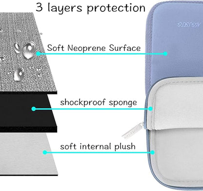 MOSISO Laptop Case 13.3 inch, 13-13.3 inch Laptop Sleeve Bag Compatible with MacBook Air/Pro 13 / Pro 14, HP Dell ASUS Lenovo Notebook, Neoprene Computer Sleeve Bag with Small Case, Serenity Blue