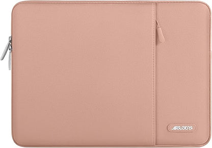MOSISO Laptop Case 13.3 inch, 13-13.3 inch Laptop Sleeve Compatible with MacBook Air/Pro 13 / Pro 14, HP Dell ASUS Lenovo Notebook, Polyester Vertical Computer Sleeve Bag with Pocket, Salmon Pink