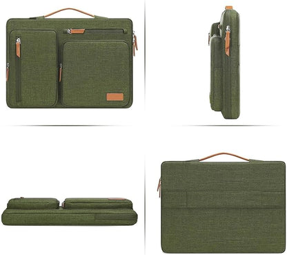 MOSISO 360 Protective Laptop Case 15 inch, 15 inch Laptop Sleeve Compatible with MacBook Air M4 M3 M2 2025 2024 2023, Dell XPS Plus, Side Open Carrying Case with 4 Zipper Pockets&Handle, Olive Green