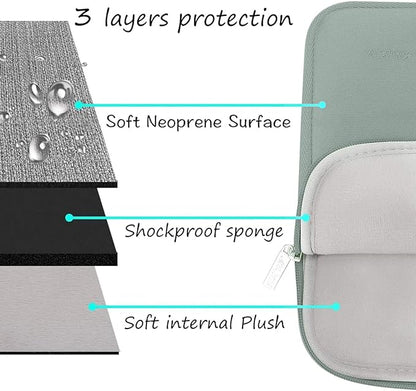 MOSISO Laptop Case 13.3 inch, 13-13.3 inch Laptop Sleeve Bag Compatible with MacBook Air/Pro 13 / Pro 14, HP Dell ASUS Lenovo Notebook, Neoprene Computer Sleeve Bag with Small Case, Antique Green