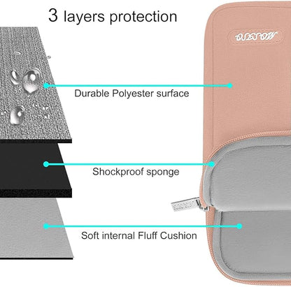 MOSISO Laptop Case 13 inch, 13 inch Laptop Sleeve Compatible with MacBook Air M4 M3 M2 M1 2025-2018 / Pro M2 M1 2025-2016, Polyester Vertical Computer Sleeve Bag with Pocket, Salmon Pink