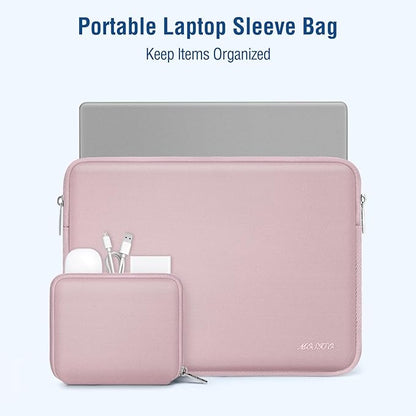 MOSISO Laptop Case 14 inch, 14 inch Laptop Sleeve Bag Compatible with HP Lenovo Dell ASUS Acer, HP Stream, Dell Latitude, Lenovo IdeaPad, Neoprene Computer Sleeve Bag with Small Case, Baby Pink