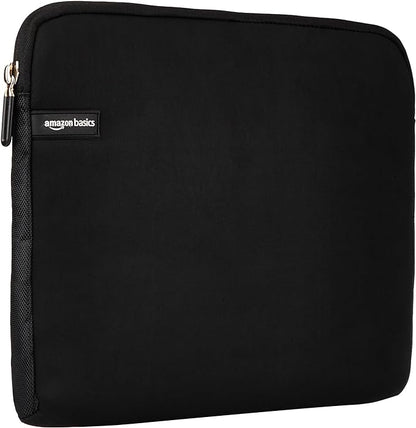Amazon Basics 14 inch Laptop Sleeve, Compatible Protective Case with Zipper for MacBook Pro, MacBook Air - Black