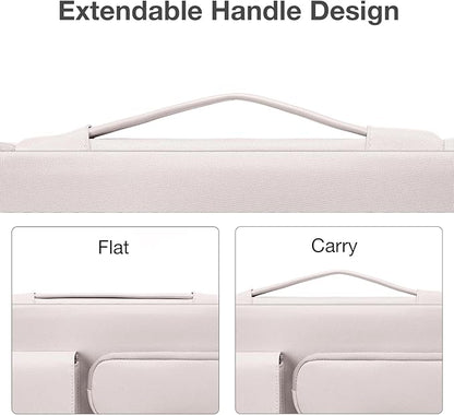 MOSISO 360 Protective Laptop Case 13.3 inch, 13-13.3 inch Laptop Sleeve Compatible with MacBook Air/Pro 13 / Pro 14, HP Dell ASUS Lenovo, Side Open Bag with 2 Raised&1 Flapover Pockets, Stone Gray