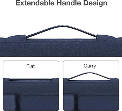 MOSISO 360 Protective Laptop Case 13 inch, Laptop Sleeve Compatible with MacBook Air 13 inch M4 M3 M2 M1 2025-2018 / Pro 13 M2 M1 2025-2016, Side Open Bag with 2 Raised&1 Flapover Pockets, Navy Blue