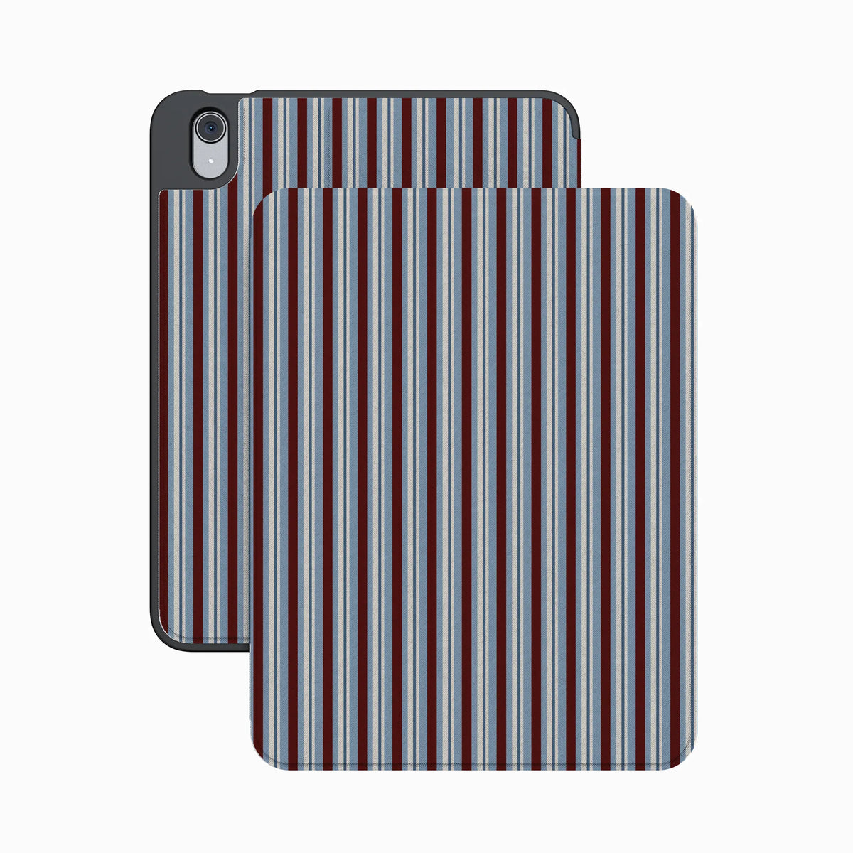 Bistro Stripes | Blue & Maroon iPad Case