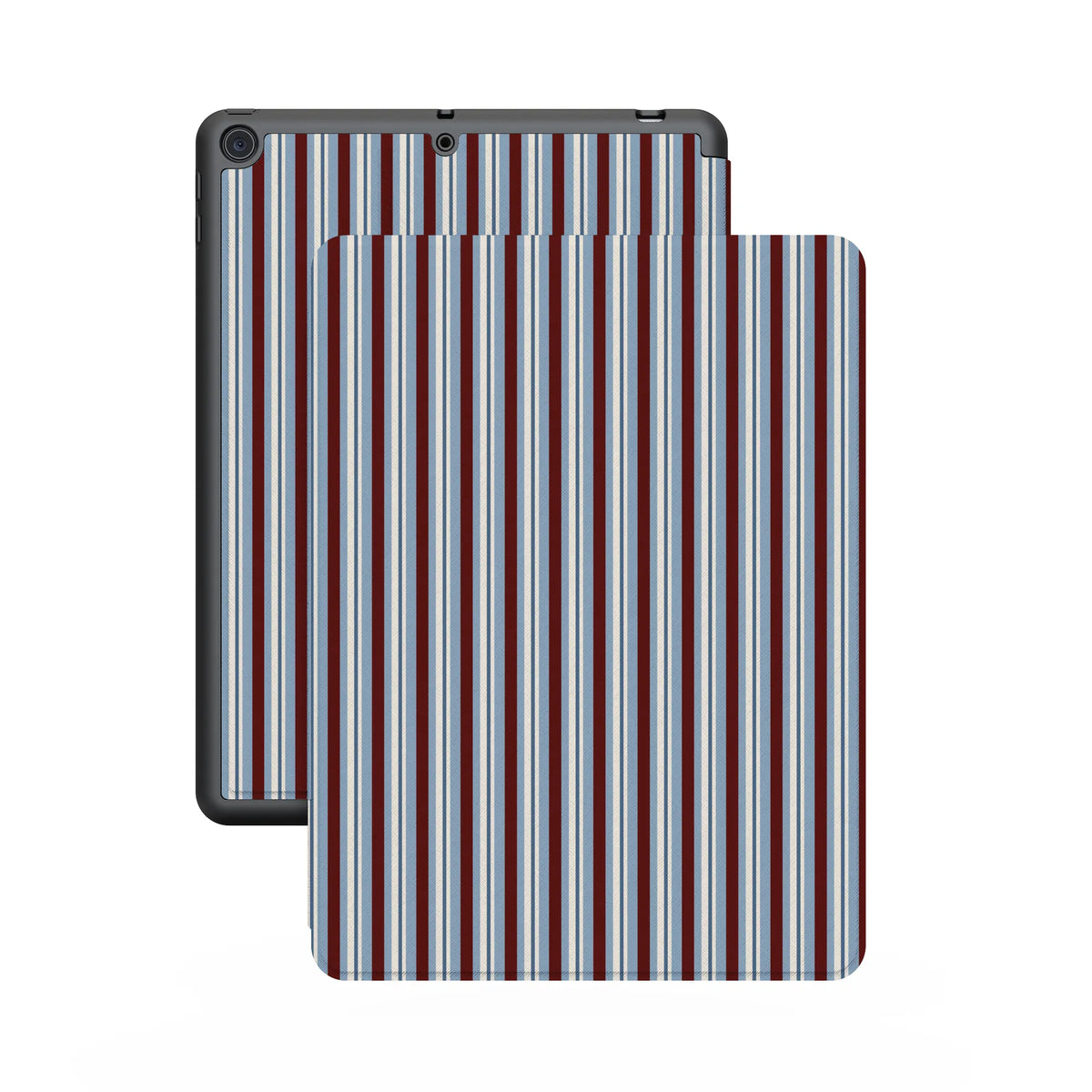 Bistro Stripes | Blue & Maroon iPad Case
